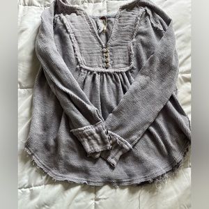 Free People Long Sleeve Henley Size L
